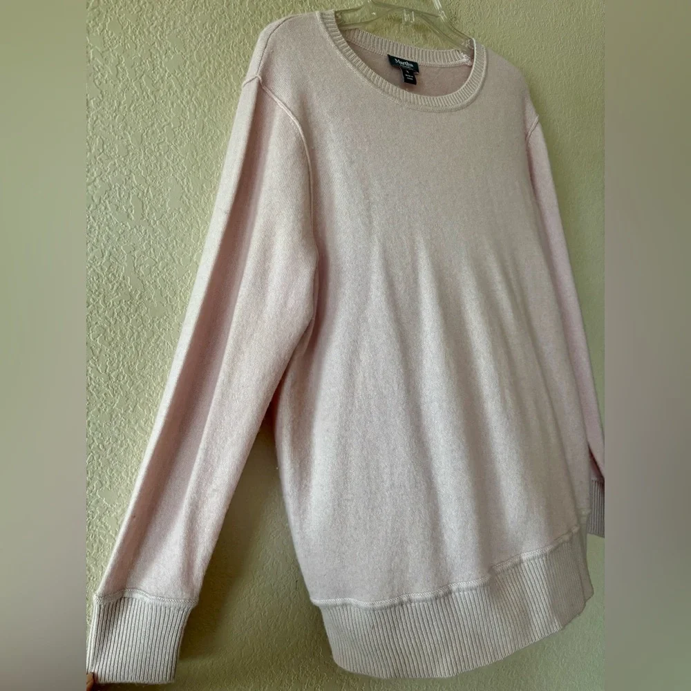 MARTHA STEWART CASHMERE BLEND CREW NECK SWEATER PULLOVER TOP‎ Sz XL PINK